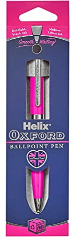 Helix Oxford Premium Ballpoint Pen (Pink) with Plastic Free Packaging