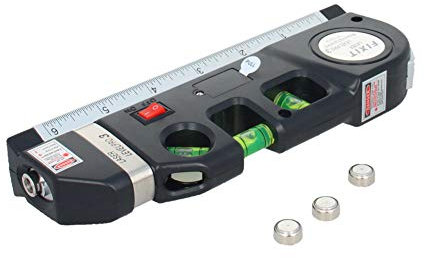 Utoolmart Laser Level Line Tool Multipurpose Standard Cross Line Leveler Beam Tool Measure Tape Metric Ruler