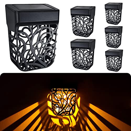 Chipark Solar Fence Lights Garden Outdoor Solar Powered Wall Light ​IP65 Waterproof Solar LED Wireless Lights for Yard Deck Roof Patio Stairway Gate Lighting Decoration 6 Pack(Warm White)