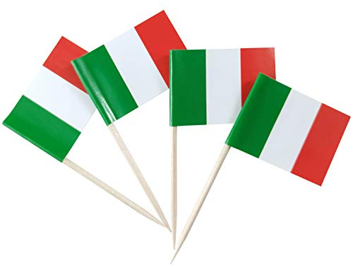JBCD Italy Toothpick Flag Italian Mini Small Cupcake Topper Flags, 200pcs