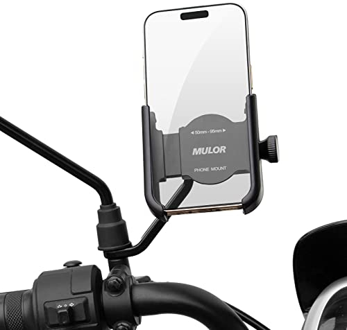 Mulor Motorbike Phone Holder Motorcycle Phone Mount on Rear View Mirror 360° Rotatable