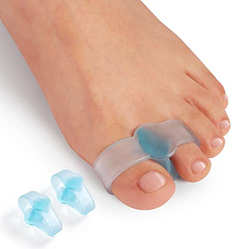 Promifun Corrector de juanetes, separadores de dedos con 2 bucles, paquete de 10 correctores de dedos de gel, espaciador de dedo gordo para dolor de juanetes y superposición