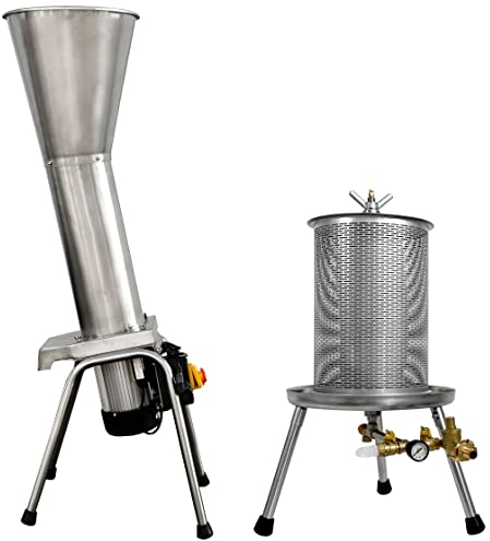 SET ANGEBOT: bis ca. 500kg Obst, bewährter Fischer 1,5kW Edelstahl Kernobst-Schneidemühle OME 700 + Fischer Hydropresse 40 Liter