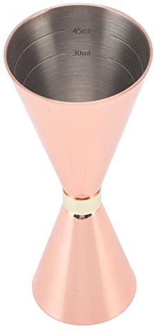 Jigger para Coctelería, Jigger de Cóctel Doble, Jigger de Acero Inoxidable Japonés de 30 Ml a 60 Ml con Medidas en el Interior, Jigger de Medición de Cóctel Duradero para(Recubrimiento de cobre)