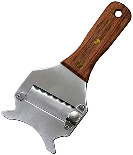 Truffle Grater Multifunctional Stainless Steel Truffle Grater Butter Shaver with Wooden Handle (Silver)