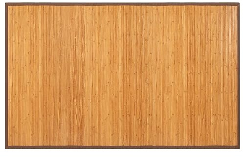 COSTWAY Bamboo Area Rug, 5'x8' Natural Bamboo Floor Mat with Anti-Slip Backing, Indoor Roll-up Runner Rug, 96x60 Anti-Skid Large Floor Carpet for Bedroom Living Room Entryway Indoor