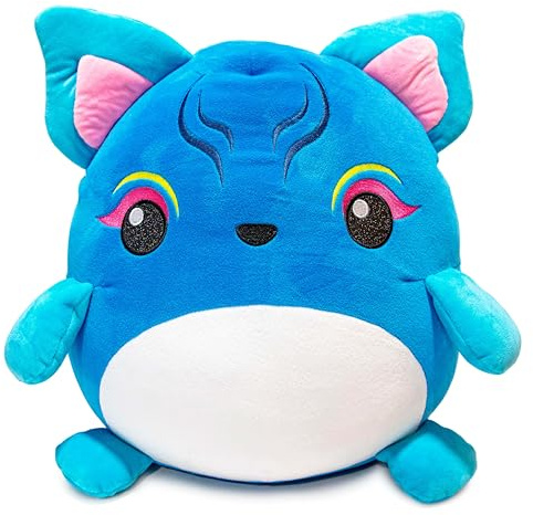 SquishPets - Kuscheltier Big Rycoonce, Plüschtier 30 cm zum Kuscheln und Spielen, blau