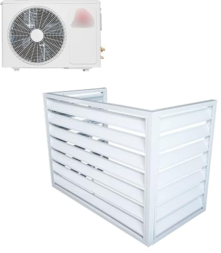 ZIXIAOS Couverture De Climatisation, Dispositif Split De Climatisation, Grille De Protection pour Systèmes De Climatisation, Couverture De Protection Solaire Extérieure,White-2-3p