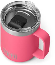 YETI Rambler Mug, Vacuum Insulated Stainless Steel Stackable Mug with Magslider Lid, Tropical Pink, 10 oz (296 ml)