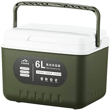 Wezalget Kompakter Eiskühler, 6 l, hohe Kapazität, Eistruhe und Kühler, tragbar, Camping, Picknick, isolierter Lebensmittelbehälter, Reise-Kühlbox – für selbstfahrende Reise, Camping, Angeln