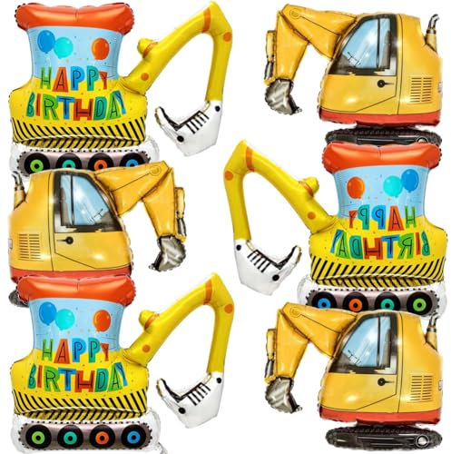 MEZHEN Traktor Folienballon Auto Luftballon Geburtstag Deko Ballon Happy Birthday Luftballon Folie Kindergeburtstag Luftballons Helium Geburtstagsdeko Cars Geburtstagsfeier