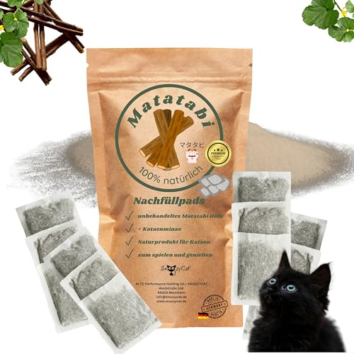 SNOOZYCAT® Premium Nachfüllpads 10 Stück – Matatabi Silvervine & Katzenminze, Duftpads zum Nachfüllen für Katzenkissen & Katzenspielzeug