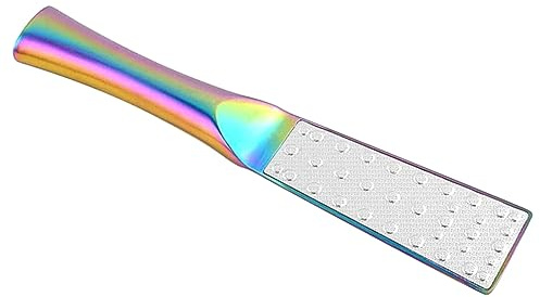 PLAFOPE Duale Edelstahl Fußfeile Zur Hornhautentfernung Mit Ergonomischem Griff Handliches Pediküre-tool Für Effektive Entfernung Von Abgestorbener Haut Und Rissigen Fersen Für Damen Und h