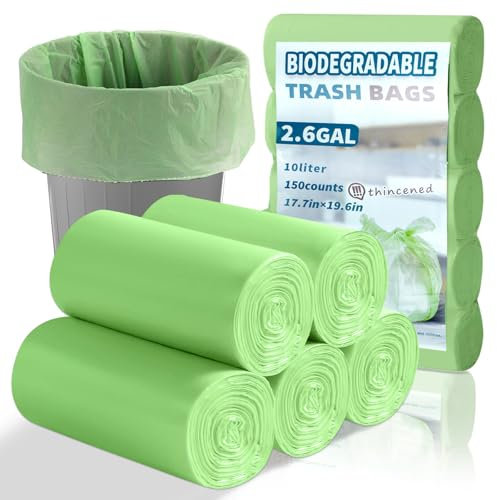 BODFPPC 150 Sacchetti Umido Biodegradabili e Compostabili 10 litri Verdi, Sacchetti per Rifiuti Organici Resistenti, per Casa, Cucina, Ufficio, Sacchi Biodegradabili per Umido, 45x50 cm