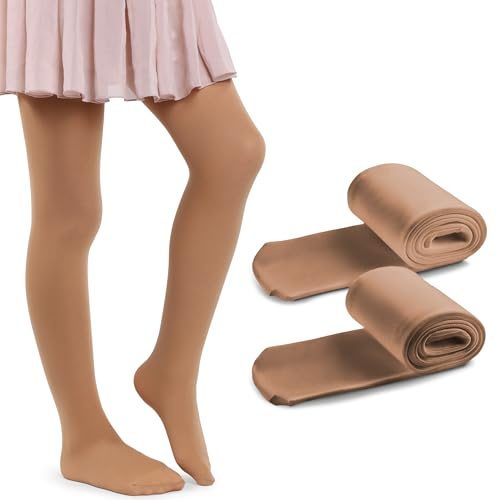 MANA MANA 2er- und 3er-Pack einfarbige Strumpfhosen für Mädchen – süße blickdichte Kinderstrumpfhosen für Schule, Tanzen, Ballett – weich und stylisch, 40 DEN, Made in Italy, 2 und 3 Paar