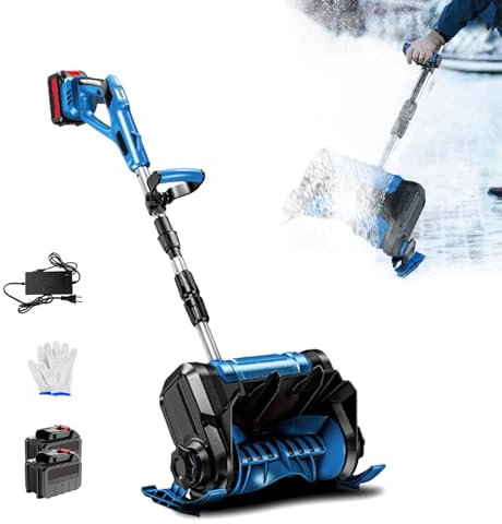 MBBTAG Fraise à Neige sans Fil pour Batterie 20 V, Fraises de déneigement, Longueur réglable, souffleuse à Neige électrique, Léger et Portable, Convient aux Routes/Jardins/usines/écoles