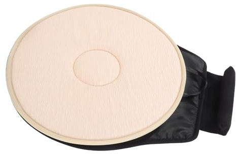 Drehbares Autokissen 360 Grad ein Stück aus Stoff Beige | Atmungsaktiv und Leicht, für Auto und Bett, Rutschfeste Unterseite, Praktisch für Senioren