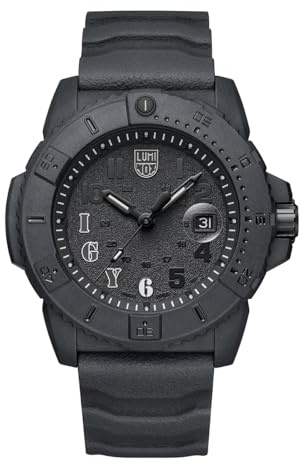 Luminox Navy Seal Carbonox Limited Armbanduhr für Herren in der Farbe Schwarz mit Armband aus Silikon, Wasserdichtigkeit: 20 bar, Gehäusedurchmesser: 46 mm, XS.3611.IGY6.NSF