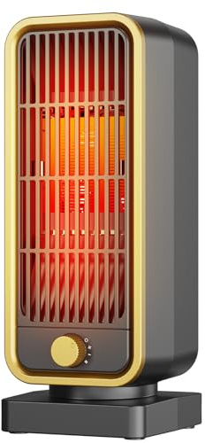 Calefactor Bajo Consumo - 900W PTC Calefactor Baño,3 Modos,Protección contra Sobrecalentamiento/Vuelco,Calentador Bajo Ruido,Heater para Sala de Estar Dormitorio Oficina Estudio,Ligero Portátil