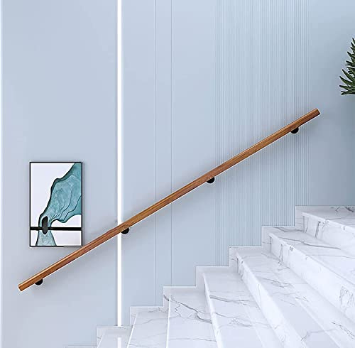 NonSlip Wooden Stair Ramp Kit for Seniors Safety Grab Bar for Indoor Stairs/Hallway/Attic 5.6m (18.4ft) Easy Access & Supportive Handrail System