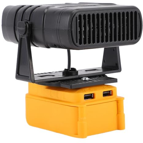Zhjvihx Ventilador Calefactor Portátil Ajustable de 2 Niveles de 200 W, Calentador Pequeño Eléctrico Inteligente de Temperatura Constante con 2 Salidas USB, Viento, para Batería de