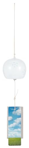 BENECREAT Carillon Éolien en Céramique Japonaise Cloche à Vent en Porcelaine de 405x71mm D'Épaisseur de Couleur Blanche Classique au Design Semi Circulaire Idéale pour la Décoration de Jardin