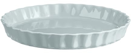 Emile Henry - Molde para tartas de 31 cm de diámetro, cerámica de alta resistencia, cocina homogénea y pastel dorado con corazón, color escoria, fabricado en Francia