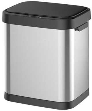 TRDEWR Poubelle Automatique 30L Intelligente Sans Contact En Acier Inoxydable Avec Couvercle À Capteur Rectangulaire For Cuisine Salle De Bain RéSistant Aux IntempéRies