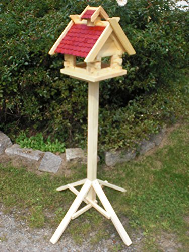 Vogelhaus-Vogelhäuser Vogelfutterhaus Vogelhäuschen aus Holz Vogelhausständer Nistkasten Schreinerarbeit in unterschiedlichen Farben erhältlich … (Vogelhaus mit Ständer V02+S1)