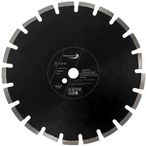 PRODIAMANT Disco de corte diamantado 350 mm x 25,4 mm abrasivo para asfalto, solado, hormigón ligero, hormigón fresco, arenisca y arcilla refractaria