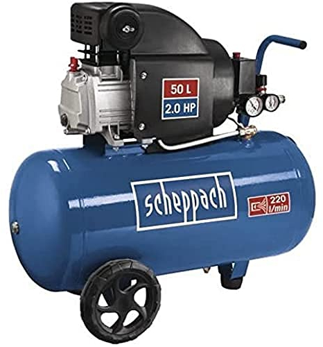 Scheppach Druckluft Kompressor HC54 | 1500W Leistung | 50L Kessel | 8bar Druck | Ansaugleistung 220L/min | ölgeschmiert