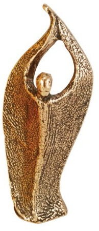 ars liturgica Hochwertige Engelsfigur - Der Engel des Lichts begleite Dich - 8 cm aus Bronze Kommunion Weihnachten Geschenkidee Frau Schutzengel Figur