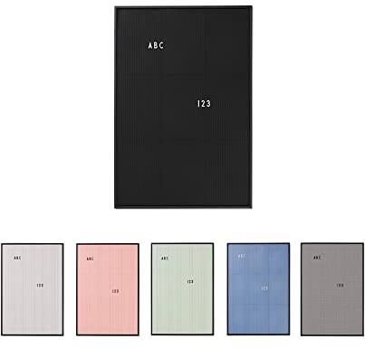 Design Letters Letterboard A2 Schwarz | Stecktafel 66x45 cm | Memoboard | Filz-Buchstabentafel zur Dekoration | Message Board für zimmer deko, büro deko, Wanddeko | Stecktafel Buchstaben | Memotafel