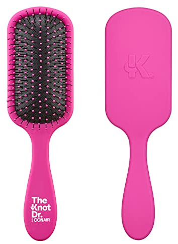 The Knot Dr. hair brush by Conair - Detangling hair brush - Removes Knots and Tangles in wet or dry Hair - hair brushes for women - Pink