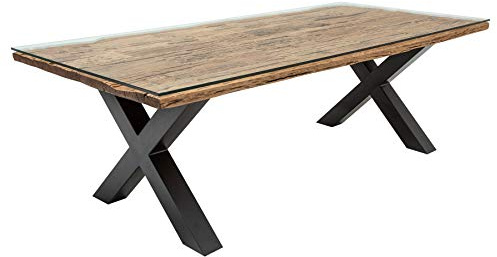 invicta INTERIOR Esstisch Barracuda 220cm - grün Natur - Massivholz | 10 Sitzplätze, individuelle Maserung, stabile Konstruktion, industrial-Design, angenehme Haptik, natürliche Optik