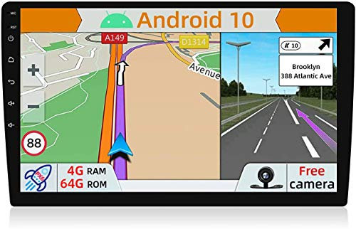 YUNTX PX6 Android 10 Car stereo - [4G+64G] - GPS 1 Din Bluetooth 4.0 with Rear Camera - 10.1 inch - Support DAB+ / Steering Wheel Control / 4G / WiFi/Bluetooth/Mirrorlink/Carplay/USB/HDMI