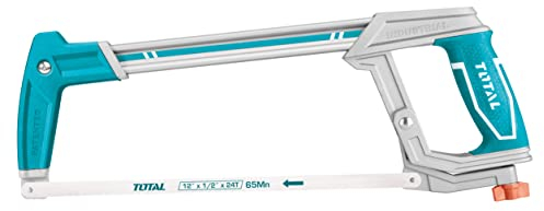 TOTAL - Arco per sega | Lunghezza 300 mm | Tensione regolabile | Strumento per tagliare metallo e legno | Include sega di ricambio | Alluminio