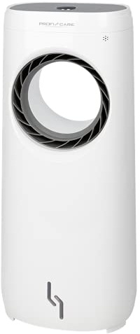 ProfiCare PC-LK 3088 fläkt/luftkylare, 3-i-1 luftkylare, luftfuktare och luftrenare i ett, WiFi-kontroll, multifunktionsskärm, vit titan