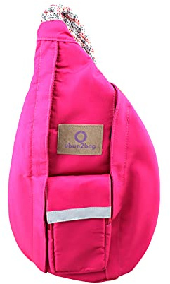 ubun2bag sling bag anti-theft RFID-skydd för kryptoplånbok – vattentät – crossbody sling shoulder bag daypack, Fuchsiapink, 50x30x4 cm (LxWxT)