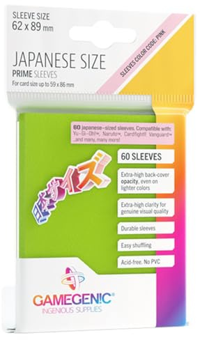 Prime Kartenhüllen in japanischer Größe, 60 Stück, 62 mm x 89 mm, Premium-Qualität, Kartenspielhalter, Verwendung mit TCG- und LCG-Spielen, Limettengrün, hergestellt von Gamegenic