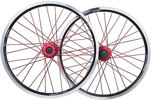 SJHFG Wheelset 20 -Zoll -Fahrradrowset, Doppelwandlegierung Rim gegen/Disc Brems -Schnellfreisetzungskartenknotenpunkt zum Klappern des Mountainbikes 32H 7/8/9/10 Geschwindigkeit Road Wheel