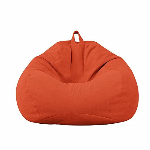 Highdi Bean Bag No Filler, Gaming Beanbag Chair Cover for Kids Adult Without Filling Highback Comfortable Soft Lazy Sofa Beanbag Toy Storage Bean Bag Seat (100X120CM,Corduroy orange)