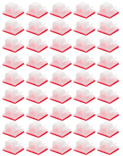 ULDIGI 50pcs Fixer Self-Adhesive Cable Holders Cord Management Clip for Data Cable Organizer Wire Protector for Desktop Earphone Line Winder