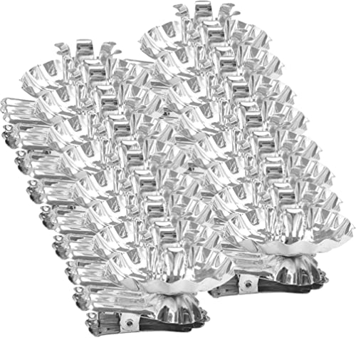 FOMIYES 36stücke Kerzenhalter Clips Silbern Blütenform Stabil Weihnachtsdeko Für Kerzenständer Für Weihnachtsbaum Festlichkeiten Langlebiges Eisenmaterial Perfektes Für Familie