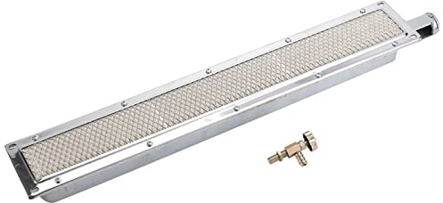 MECCTP BBQ infraröd brännare gasgrill, keramisk värmeelement grill, infraröd sidobrännare för matlagning, camping – 44 x 9,5 cm