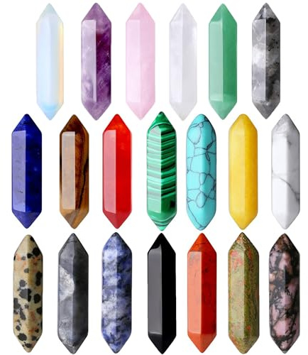 QINJIEJIE 20 Stück Edelsteine Heilsteine Set, Kristalle | Kristalle, Edelsteine, Heilsteine Set, Edelstein, Amethyst Stein, Halbedelsteine, Handschmeichler Stein, Mineralien Steine