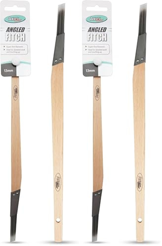 Axus Decor Angled Fitch Paint Brush (Grey Color) - 13mm - For All Paints, Filaments, For Detailed Work & Touching Up, Beechwood Handles, Rust-Resistant Stainless Steel (Pack of 2)