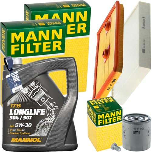 Inspektionspaket + 5L 504 5W-30 Öl passend für Polo 6R 1.2 + 1.4 TSI