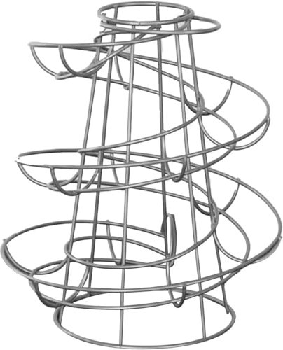 KLUFO Huevera, Moderna huevera en Espiral, estantería metálica Huevera para Colgar, hasta 22 Huevos, para una estética Ideal de Almacenamiento en la Cocina (Plateado)