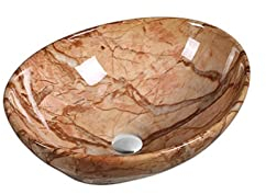 GUHPZA Badezimmer-Waschbecken, Hotel-Keramik-Aufsatzwaschbecken, Badezimmer-Waschbecken aus Marmor mit Abflussrohr, Shampoo-Waschbecken, Gefäßwaschbecken (Farbe: B) (D Einheitsgröße)